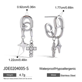 ステンレス304 ニッケルフリー 水に濡れても錆びにくい  ピアス 安全ピン スター 星 【YJ00315】