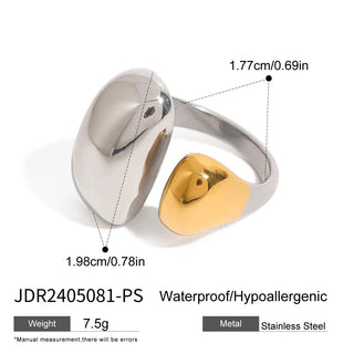 ステンレス304 低ニッケル 水に濡れても錆びにくい 18Kゴールドメッキ リング 【YJ02714】
