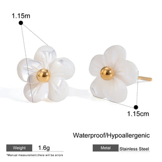 ステンレス304 低ニッケル 水に濡れても錆びにくい 18Kゴールドメッキ ピアス フラワー 花 【YJ03981】