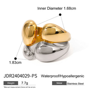 ステンレス304 ニッケルフリー 水に濡れても錆びにくい チャンキー リング 【YJ00897】