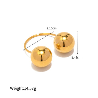 ステンレス304 低ニッケル 水に濡れても錆びにくい 18Kゴールドメッキ リング ボール【YJ01585】