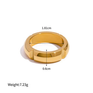 ステンレス304 ニッケルフリー 水に濡れても錆びにくい 18Kゴールドメッキ リング 【YJ00525】