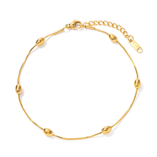 ステンレス304 低ニッケル 水に濡れても錆びにくい 18Kゴールドメッキ アンクレット チェーン 【YJ03565】
