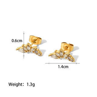 ステンレス304 低ニッケル 水に濡れても錆びにくい 18Kゴールドメッキ ピアス フラワー 花 ジルコニア 【YJ03793】