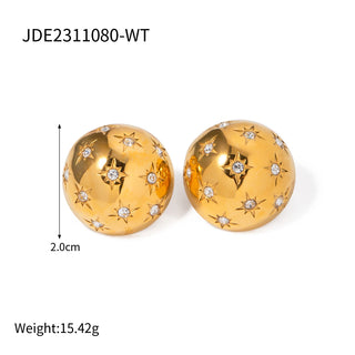 ステンレス304 ニッケルフリー 水に濡れても錆びにくい ピアス イヤリング ピアス ラウンド ジルコニア 【YJ00814】