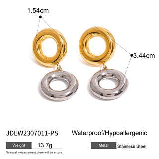 ステンレス304 低ニッケル 水に濡れても錆びにくい 18Kゴールドメッキ ピアス フープ サークル 【YJ03043】