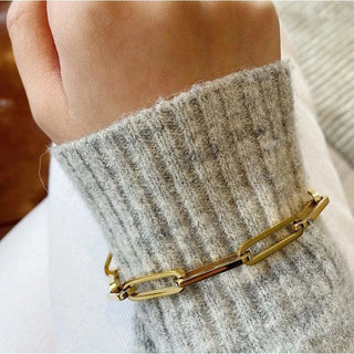 ステンレス304 低ニッケル 水に濡れても錆びにくい 18Kゴールドメッキ ブレスレット チェーン 【YJ01222】