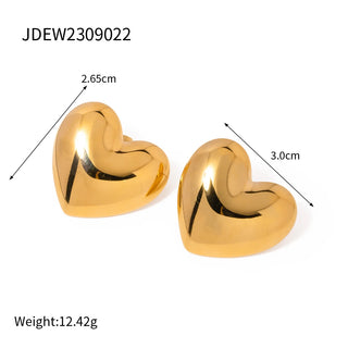 ステンレス304 低ニッケル 水に濡れても錆びにくい 18Kゴールドメッキ ピアス ハート 【YJ02405】