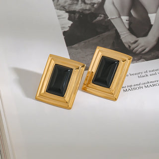 ステンレス304 低ニッケル 水に濡れても錆びにくい 18Kゴールドメッキ ピアス スクエア 【YJ02606】