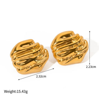 ステンレス304 低ニッケル 水に濡れても錆びにくい 18Kゴールドメッキ ピアス 【YJ01556】
