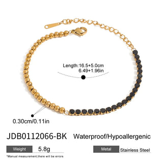 ステンレス304 低ニッケル 水に濡れても錆びにくい 18Kゴールドメッキ ブレスレット チェーン 【YJ02597】
