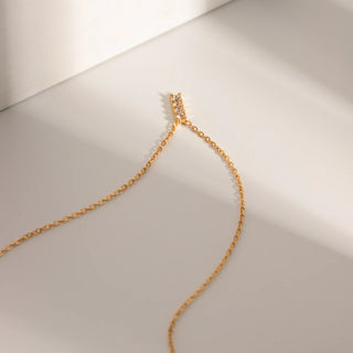ステンレス304 低ニッケル 水に濡れても錆びにくい 18Kゴールドメッキ ネックレス ジルコニア 【YJ03029】