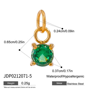 ステンレス304 ニッケルフリー 水に濡れても錆びにくい チャーム ジルコニア 【YJ00809】
