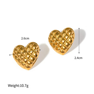 ステンレス304 低ニッケル 水に濡れても錆びにくい 18Kゴールドメッキ ピアス ハート 【YJ02288】