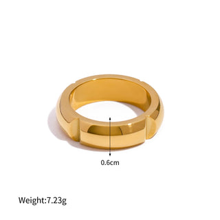 ステンレス304 ニッケルフリー 水に濡れても錆びにくい 18Kゴールドメッキ リング 【YJ00525】