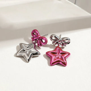 ステンレス304 ニッケルフリー 水に濡れても錆びにくい ピアス スター 星 リボン【YJ00838】