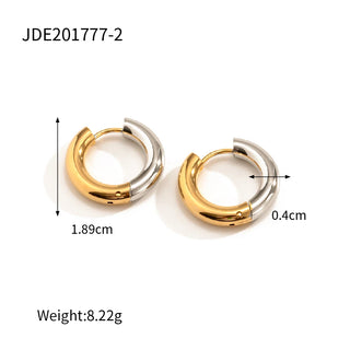 ステンレス304 低ニッケル 水に濡れても錆びにくい 18Kゴールドメッキ ピアス フープ 【YJ01857】