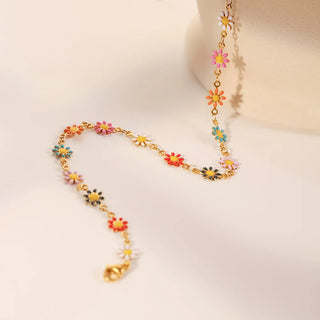 ステンレス304 低ニッケル 水に濡れても錆びにくい 18Kゴールドメッキ ネックレス  フラワー 花 【YJ01699】