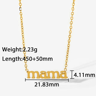 ステンレス304 ニッケルフリー 水に濡れても錆びにくい チャーム ネックレス mama【YJ00655】