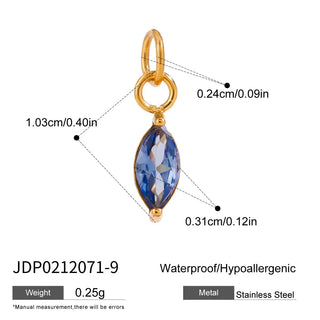 ステンレス304 ニッケルフリー 水に濡れても錆びにくい チャーム ジルコニア 【YJ00809】