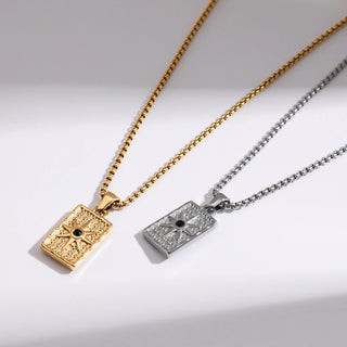 ステンレス304 ニッケルフリー 水に濡れても錆びにくい 18Kゴールドメッキ チェーン ネックレス スクエア 【YJ00257】