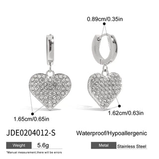 ステンレス304 ニッケルフリー 水に濡れても錆びにくい 18Kゴールドメッキ ピアス  ハート ジルコニア 【YJ00235】