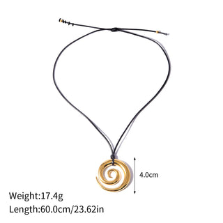 ステンレス304 低ニッケル 水に濡れても錆びにくい 18Kゴールドメッキ ネックレス スパイラル 【YJ03079】