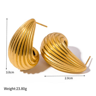 ステンレス304 ニッケルフリー 水に濡れても錆びにくい 18Kゴールドメッキ ピアス ティアドロップ 【YJ00600】