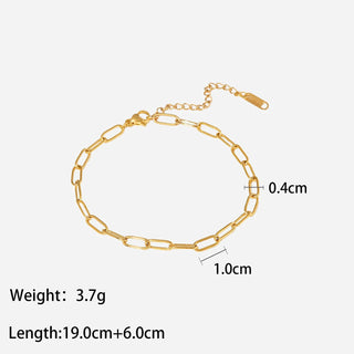 ステンレス304 低ニッケル 水に濡れても錆びにくい 18Kゴールドメッキ アンクレット チェーン 【YJ02189】