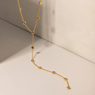 ステンレス304 ニッケルフリー 水に濡れても錆びにくい 18Kゴールドメッキ チェーン ネックレス ジルコニア 【YJ00659】