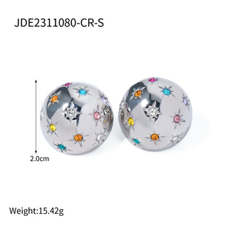 ステンレス304 ニッケルフリー 水に濡れても錆びにくい ピアス イヤリング ピアス ラウンド ジルコニア 【YJ00814】