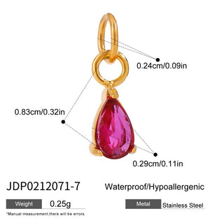 ステンレス304 ニッケルフリー 水に濡れても錆びにくい チャーム ジルコニア 【YJ00809】