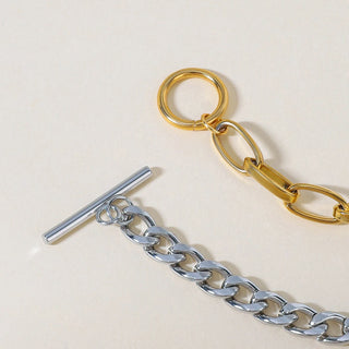 ステンレス304 ニッケルフリー 水に濡れても錆びにくい 18Kゴールドメッキ キューバンチェーン チェーン ブレスレット ハート 【YJ00173】