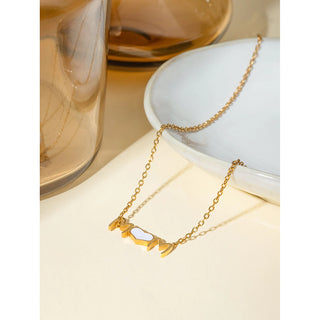 ステンレス304 低ニッケル 水に濡れても錆びにくい 18Kゴールドメッキ ネックレス チェーン MOM 【YJ01603】