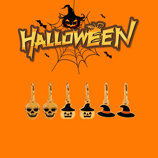 ステンレス304 低ニッケル 水に濡れても錆びにくい 18Kゴールドメッキ ピアス ハロウィン 3点セット【YJ03314】