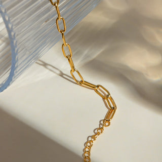 ステンレス304 ニッケルフリー 水に濡れても錆びにくい 18Kゴールドメッキ チェーン アンクレット 【YJ00528】