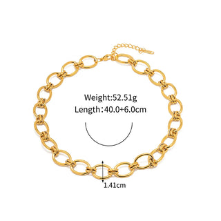 ステンレス304 ニッケルフリー 水に濡れても錆びにくい 18Kゴールドメッキ チェーン ネックレス【YJ00407】