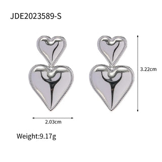 ステンレス304 低ニッケル 水に濡れても錆びにくい 18Kゴールドメッキ ピアス ハート 【YJ03764】