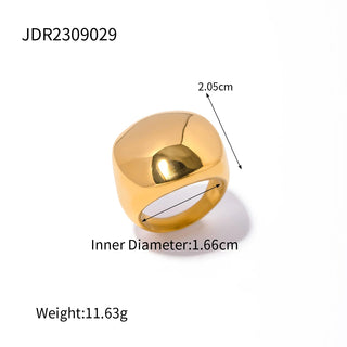 ステンレス304 低ニッケル 水に濡れても錆びにくい 18Kゴールドメッキ リング チャンキー 【YJ03101】