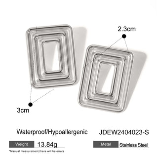 ステンレス304 低ニッケル 水に濡れても錆びにくい 18Kゴールドメッキ ピアス スクエア【YJ01939】