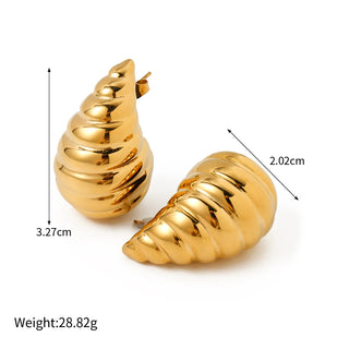 ステンレス304 低ニッケル 水に濡れても錆びにくい 18Kゴールドメッキ ピアス ティアドロップ 【YJ03492】