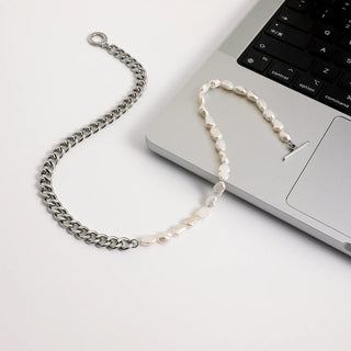 ステンレス304 ニッケルフリー 水に濡れても錆びにくい ネックレス チェーン パール 【YJ00469】