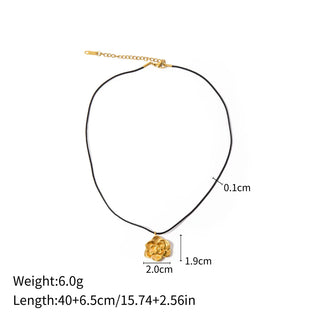 ステンレス304 低ニッケル 水に濡れても錆びにくい 18Kゴールドメッキ ネックレス フラワー 花 【YJ03660】