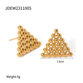 ステンレス304 低ニッケル 水に濡れても錆びにくい 18Kゴールドメッキ ピアス トライアングル ハート スクエア【YJ01284】