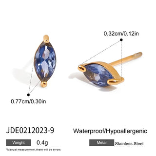 ステンレス304 低ニッケル 水に濡れても錆びにくい 18Kゴールドメッキ ピアス ジルコニア 誕生石 【YJ01990】