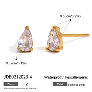ステンレス304 低ニッケル 水に濡れても錆びにくい 18Kゴールドメッキ ピアス ジルコニア 誕生石 【YJ01990】