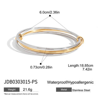 ステンレス304 ニッケルフリー 水に濡れても錆びにくい 18Kゴールドメッキ ブレスレット ジルコニア 【YJ00357】