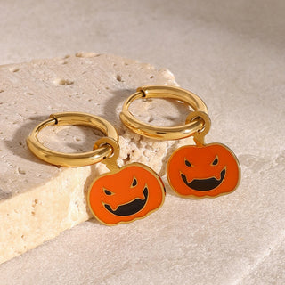 ステンレス304 低ニッケル 水に濡れても錆びにくい 18Kゴールドメッキ ピアス ハロウィン 3点セット【YJ01803】