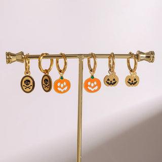 ステンレス304 低ニッケル 水に濡れても錆びにくい 18Kゴールドメッキ ピアス ハロウィン 3点セット【YJ03311】