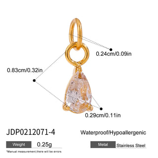 ステンレス304 ニッケルフリー 水に濡れても錆びにくい チャーム ジルコニア 【YJ00809】